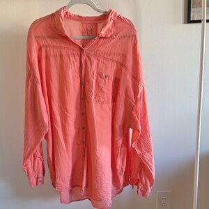 Pete and Greta Coral Button-Up Shirt